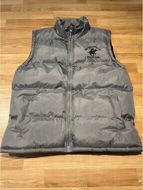 Beverly Hills Polo Club Gray Zip Vest sz Medium